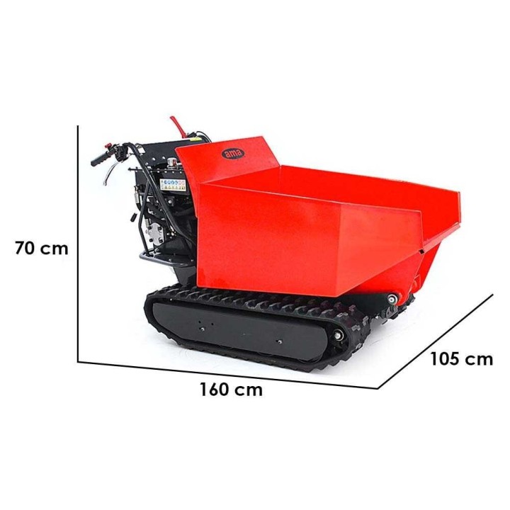 Ama TAG500TD telaketjumoottorikärry, hydraulinen dumper-lava, 500 kg