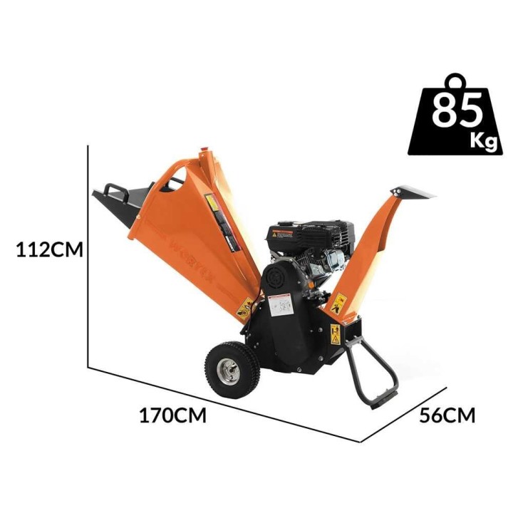 Wortex D200/80L biotrituratori, Loncin G 200, 196 cm³, 6,5 HP, 60 mm