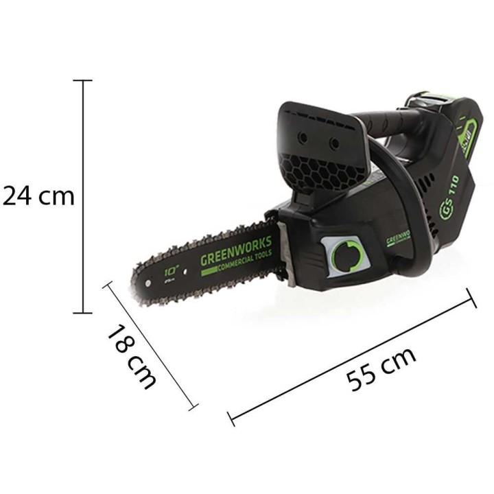 Greenworks GD40TCS akkumoottorisaha, 40 V, 25 cm, ilman akkua ja laturia