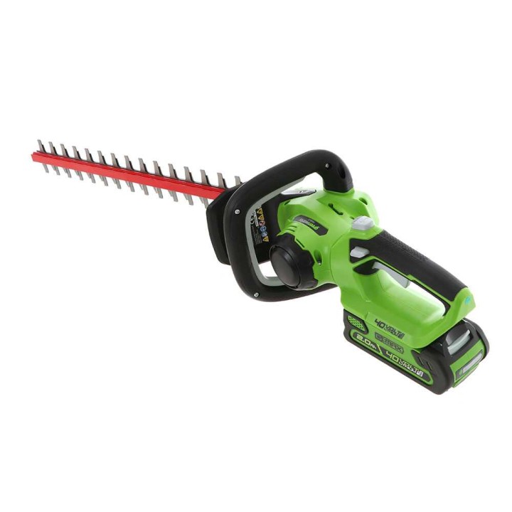 Greenworks G40HT akkukäyttöinen pensasleikkuri, 40 V, 61 cm, akku ja laturi