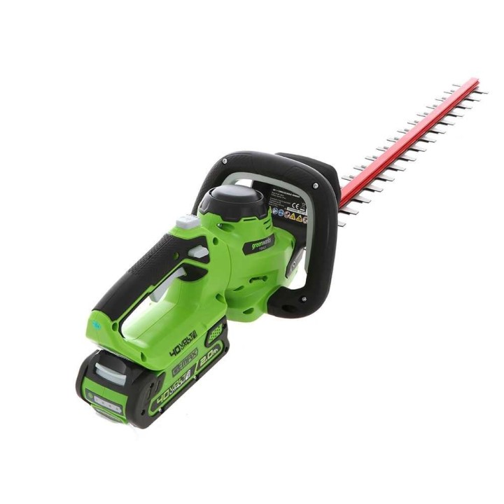 Greenworks G40HT akkukäyttöinen pensasleikkuri, 40 V, 61 cm, akku ja laturi