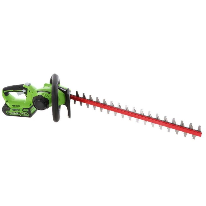 Greenworks G40HT akkukäyttöinen pensasleikkuri, 40 V, 61 cm, akku ja laturi