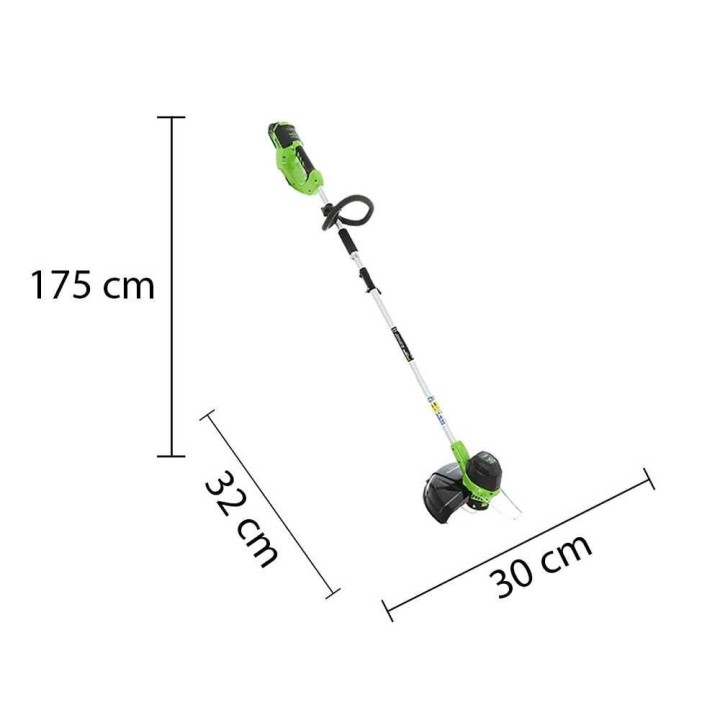 Greenworks G40LT akkureunatrimmeri, 40 V, 30 cm, ilman akkua ja laturia