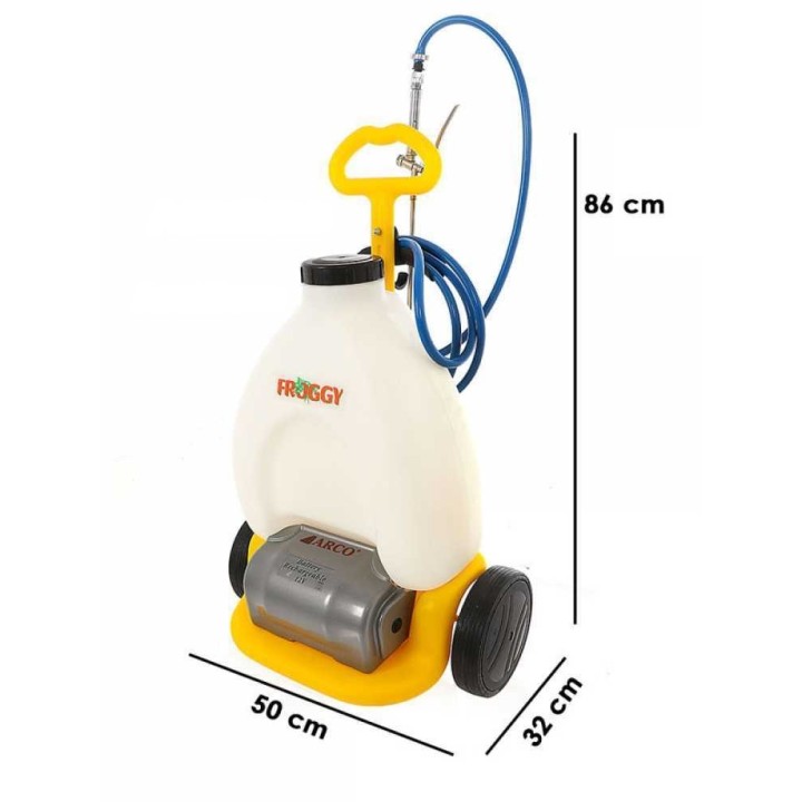 Arco Froggy Eco 12 V -akkuruisku kärryllä, 20 l, 2 l/min