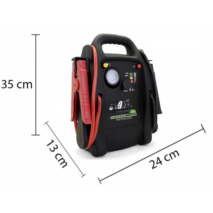 Intec START GO PLUS SG2200 akkukäynnistin, 12 V, 2 200 A, LED-valo