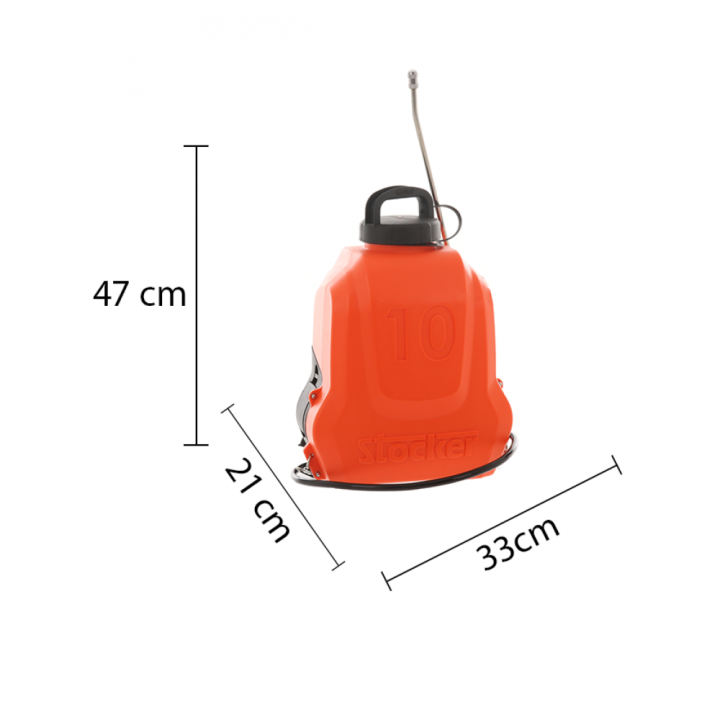 Stocker 238 akkukäyttöinen selkäreppuruisku, 10 l, 12 V, 2,5 Ah