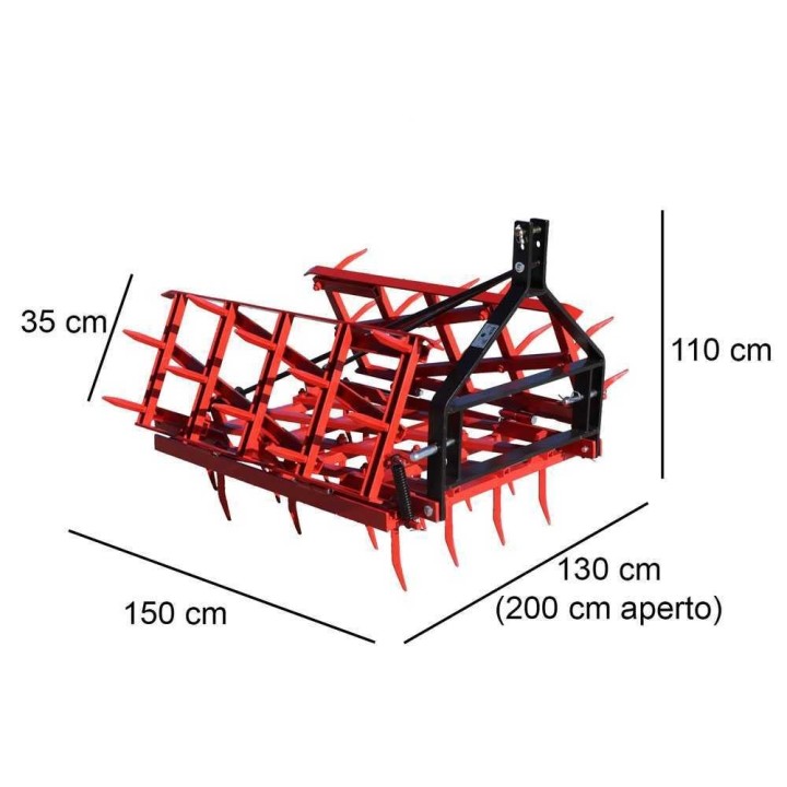 EPP40 kiinteähampainen traktoriäes, 40 hammasta, 200 cm, raskas sarja