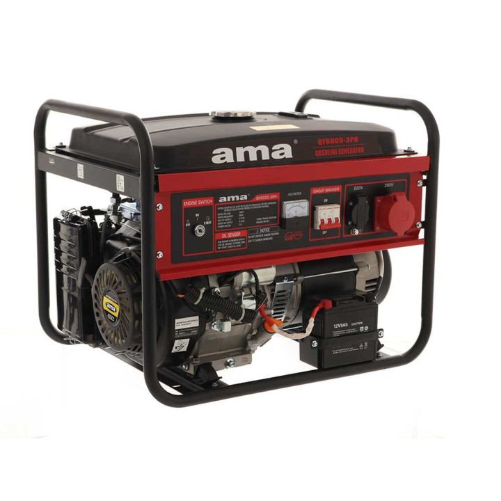 AMA QF6000 3PH kolmivaihegeneraattori, 6 kW, AVR, sähköinen käynnistys