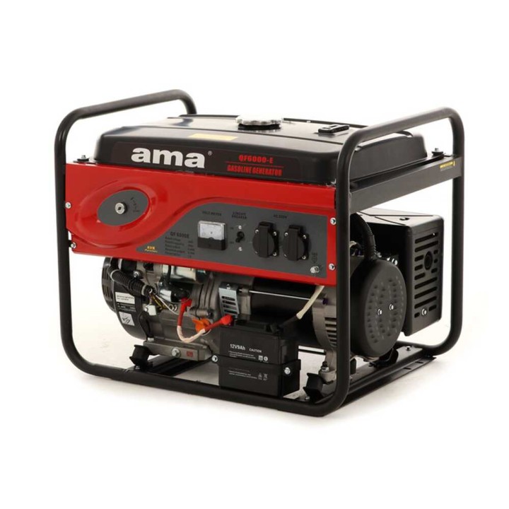 AMA QF6000E bensiinigeneraattori, yksivaiheinen, 6 kW, 6,5 kW, sähkökäynnistys, AVR