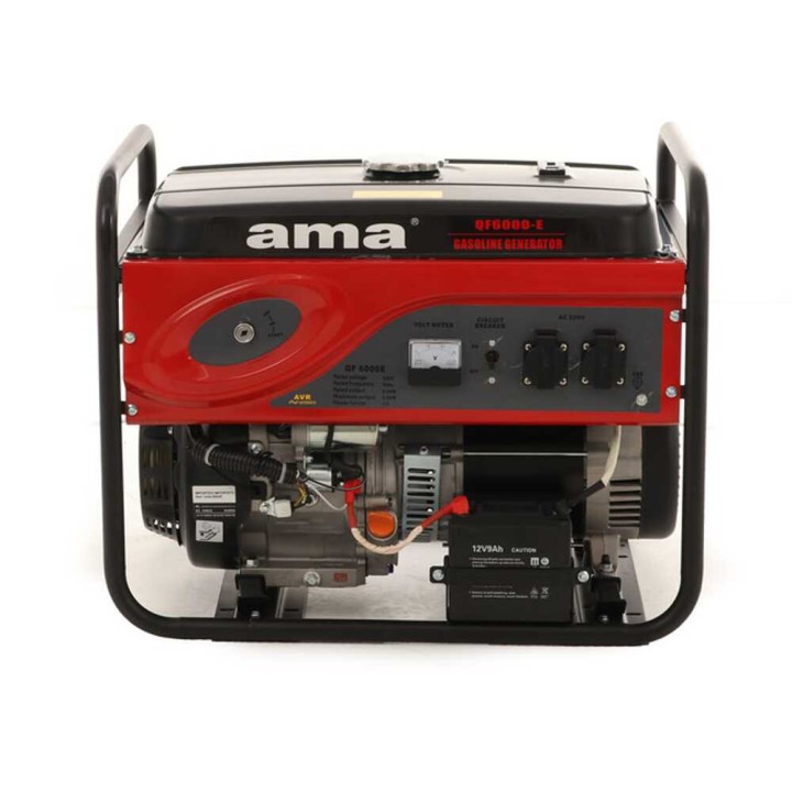 AMA QF6000E bensiinigeneraattori, yksivaiheinen, 6 kW, 6,5 kW, sähkökäynnistys, AVR