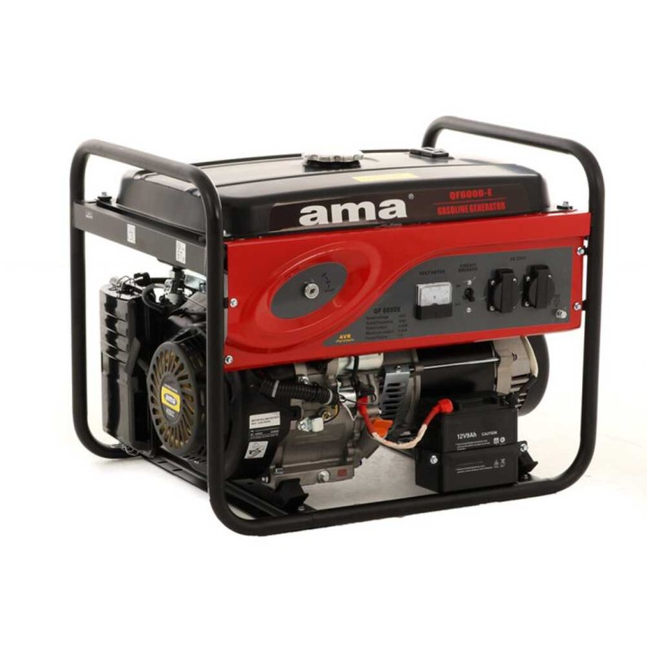 AMA QF6000E bensiinigeneraattori, yksivaiheinen, 6 kW, 6,5 kW, sähkökäynnistys, AVR