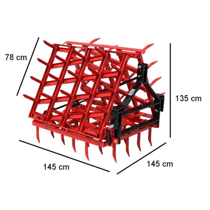 EPPR60 raskaan sarjan hammaskarhi traktoriin, 60 hammasta, 300 cm