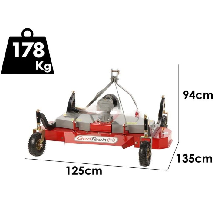 GeoTech Pro TLP 160 traktorikäyttöinen ruohonleikkuri, 150 cm, 3 roottoria