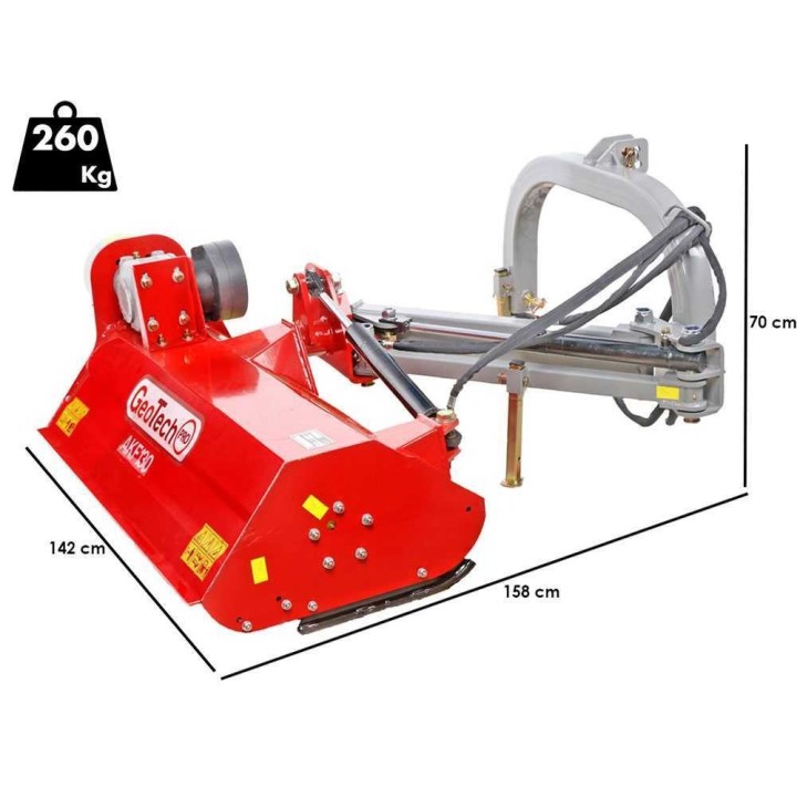 GeoTech Pro AKF 130 hydraulinen sivumurskain traktorille, 130 cm, 35–40 HP