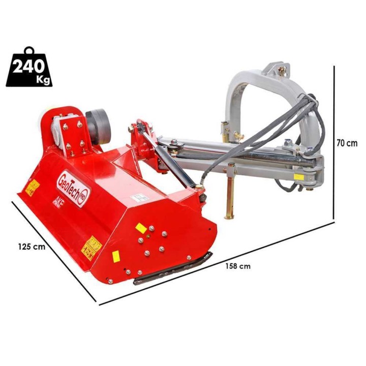GeoTech Pro AKF 110 sivuvarsimurskain traktorille, 110 cm, hydraulinen siirto