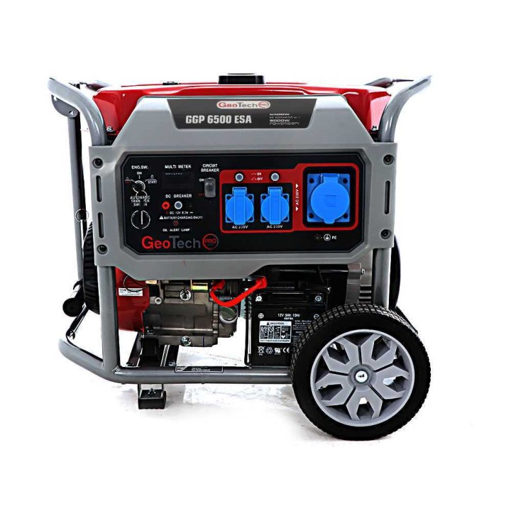 GeoTech Pro GGP 6500 ESA bensiinikäyttöinen generaattori, 5 kW, AVR ja ATS