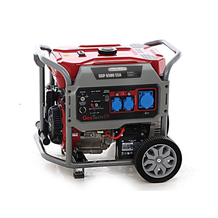 GeoTech Pro GGP 6500 ESA bensiinikäyttöinen generaattori, 5 kW, AVR ja ATS