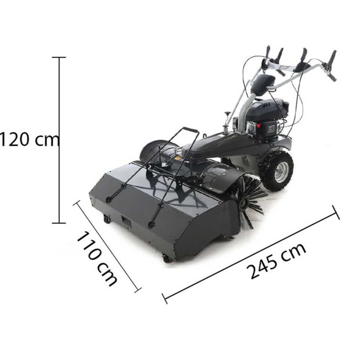 Blackstone GS100V-C bensiinikäyttöinen lakaisukone, 100 cm:n harja, keräyslaatikko