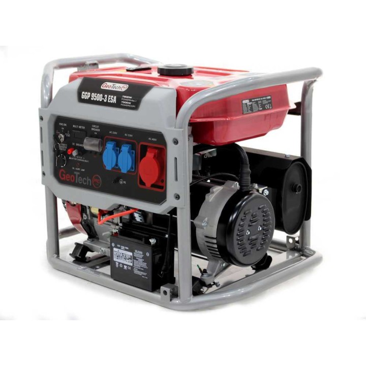 GeoTech Pro GGP 9500-3 ESA bensiinikäyttöinen generaattori, 7,5 kW, AVR, sähkökäynnistys