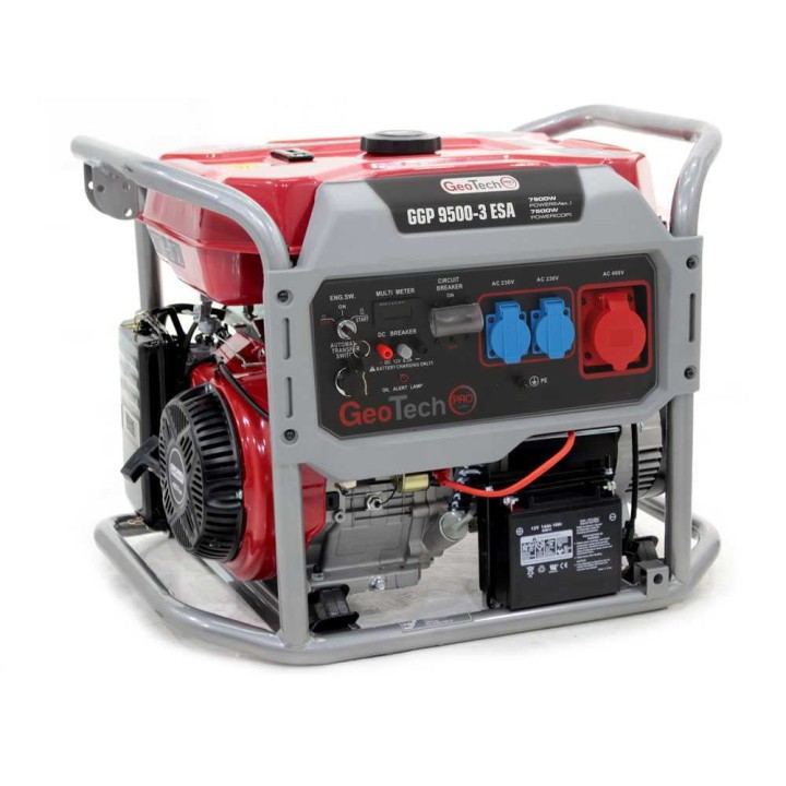 GeoTech Pro GGP 9500-3 ESA bensiinikäyttöinen generaattori, 7,5 kW, AVR, sähkökäynnistys