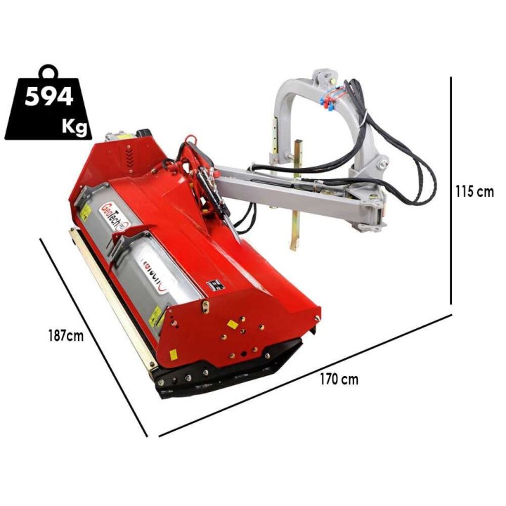 GeoTech Pro AMRB140 hydraulinen sivumurskain traktorille, 140 cm, 45–50 HP