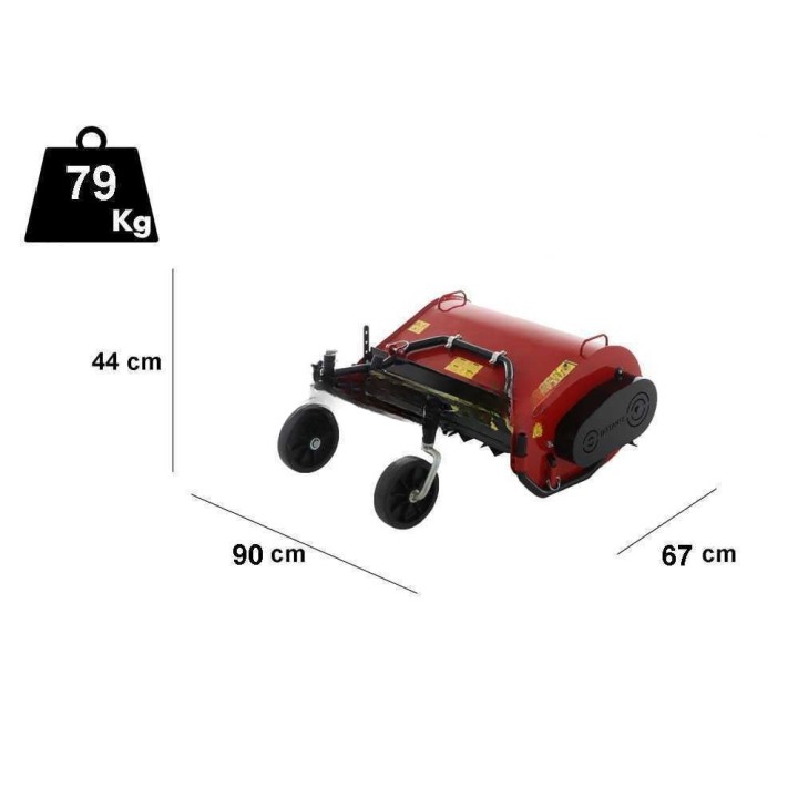 80 cm raskaan sarjan murskain kaksipyöräiseen työkoneeseen, vähintään 12 HP