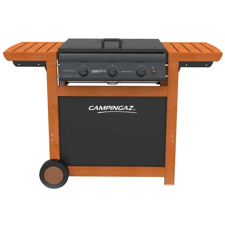 Campingaz Adelaide 3 Woody Dualgas -kaasugrilli, 3 poltinta, 14 kW, nestekaasu tai metaani