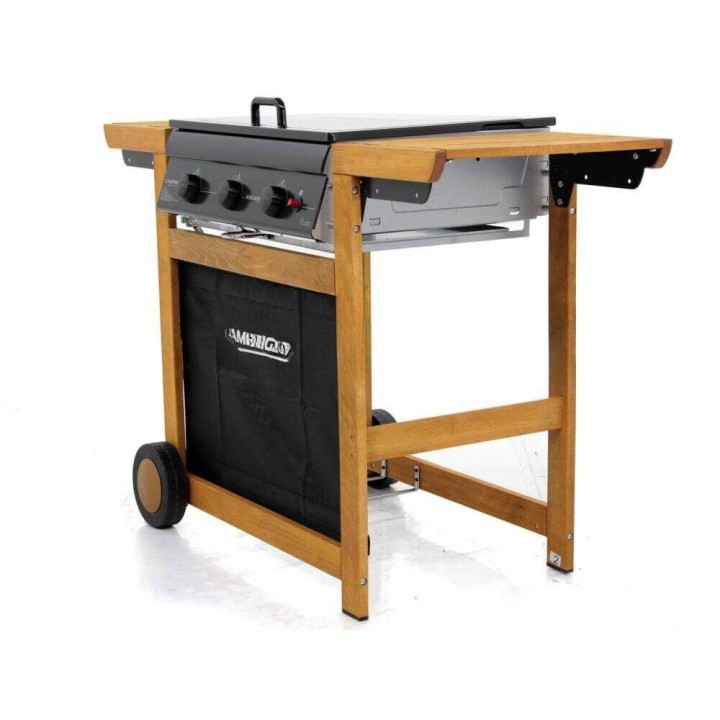 Campingaz Adelaide 3 Woody Dualgas -kaasugrilli, 3 poltinta, 14 kW, nestekaasu tai metaani