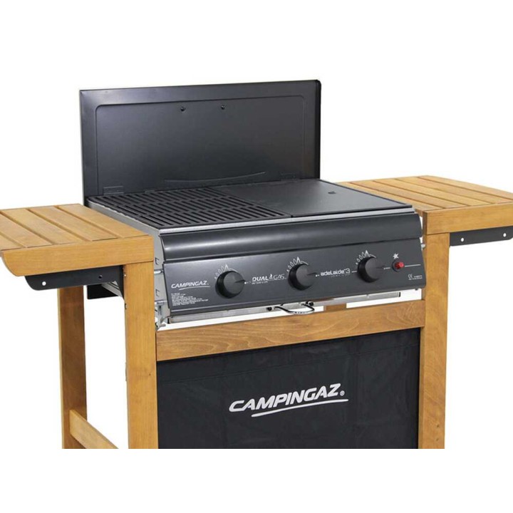 Campingaz Adelaide 3 Woody Dualgas -kaasugrilli, 3 poltinta, 14 kW, nestekaasu tai metaani