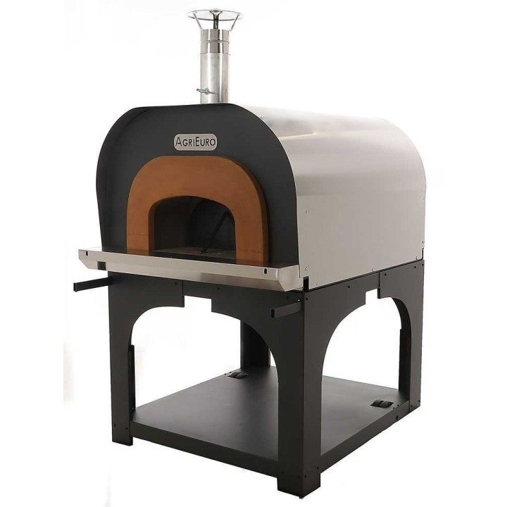 Cibus INOX Ø100 puulämmitteinen ulkouuni, 6 pizzaa, ruostumaton teräs