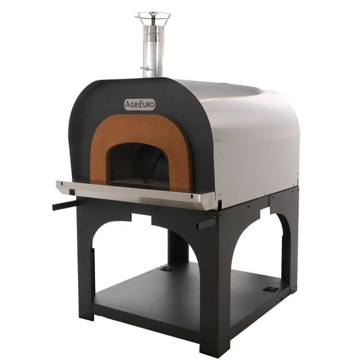Cibus INOX Ø100 puulämmitteinen ulkouuni, 6 pizzaa, ruostumaton teräs