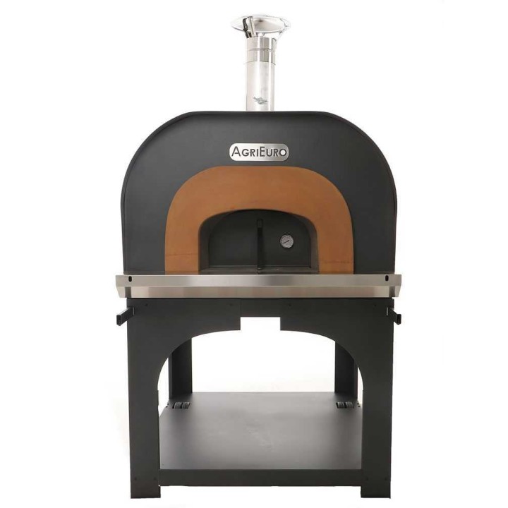 Cibus INOX Ø100 puulämmitteinen ulkouuni, 6 pizzaa, ruostumaton teräs