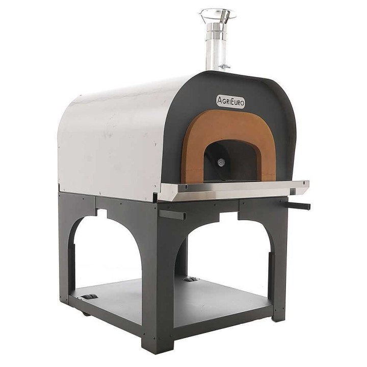Cibus INOX Ø100 puulämmitteinen ulkouuni, 6 pizzaa, ruostumaton teräs