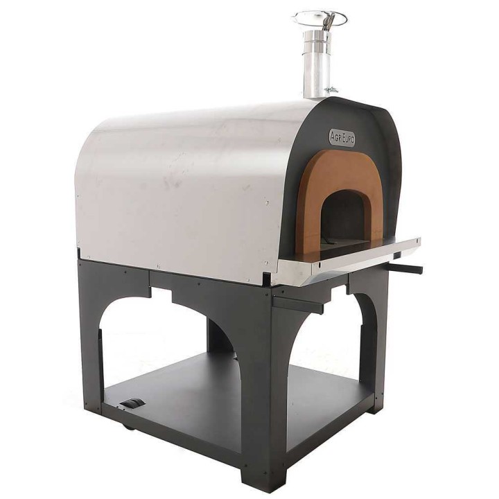 Cibus INOX Ø100 puulämmitteinen ulkouuni, 6 pizzaa, ruostumaton teräs