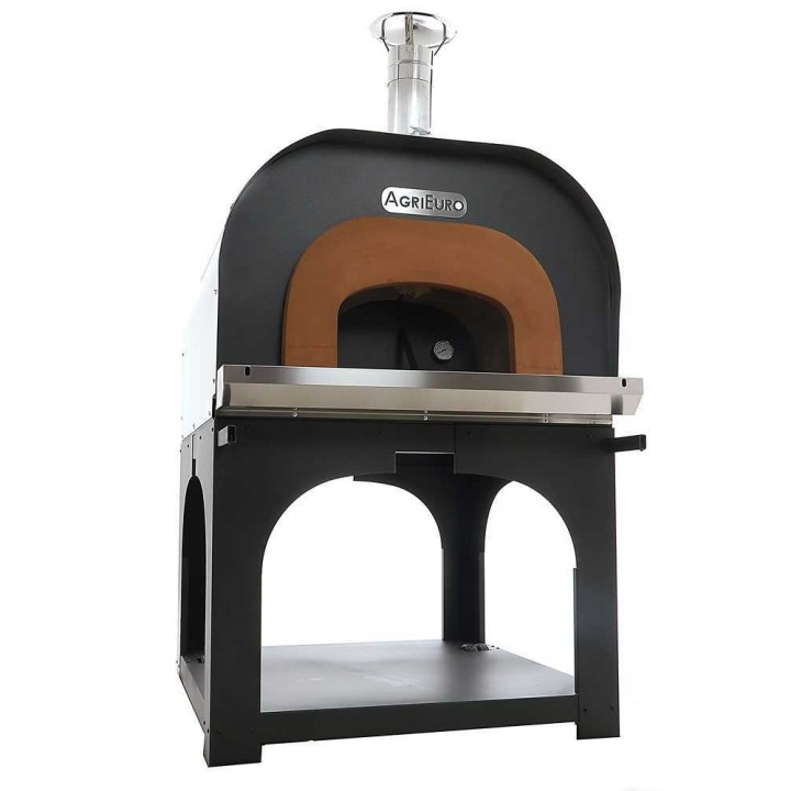 Cibus INOX Ø100 puulämmitteinen ulkouuni, 6 pizzaa, ruostumaton teräs