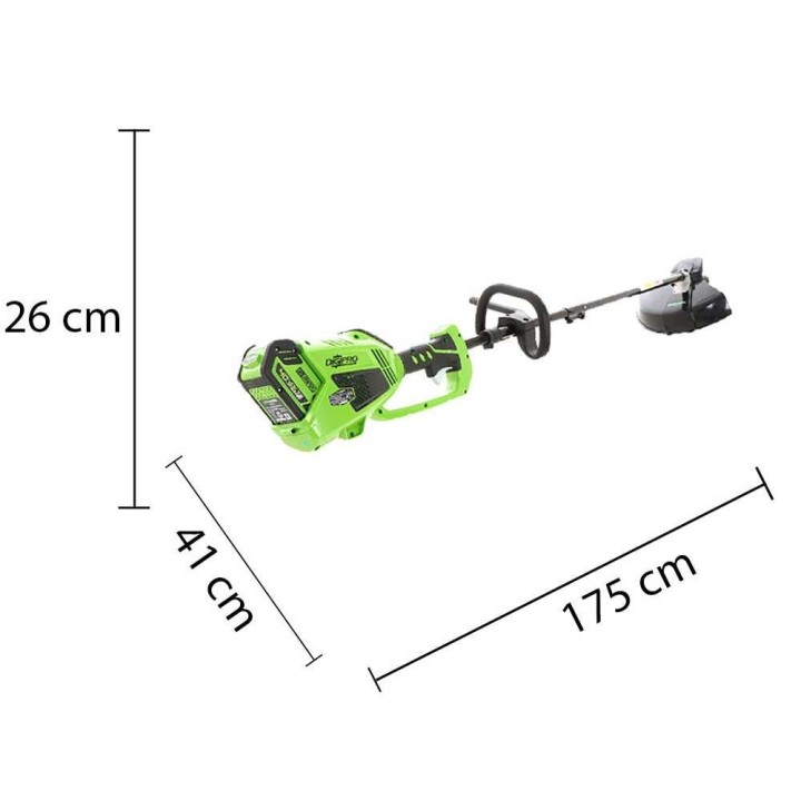 Greenworks GD40BC akkuraivaussaha, 40 V, 4 Ah, siimapää ja nelihampainen terä