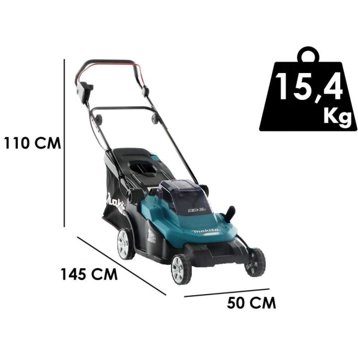 Makita DLM432PT2 akkuruohonleikkuri, 43 cm, 36 V, 2 × 5 Ah