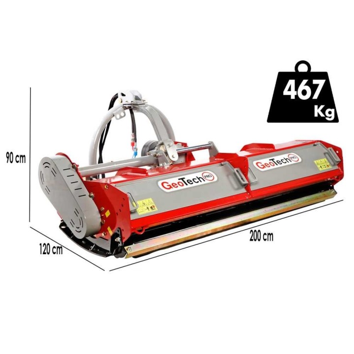 GeoTech Pro ESFM 180H traktorimurskain, 172 cm, hydraulinen sivusiirto