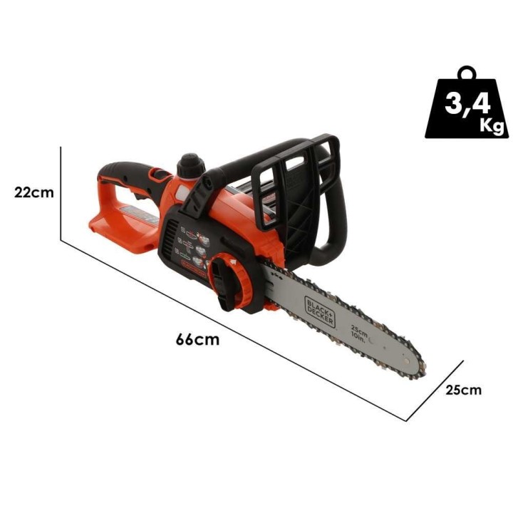 Black & Decker GKC1825L20-QW akkuketjusaha, 18 V, 25 cm, 2 Ah + lisäakku