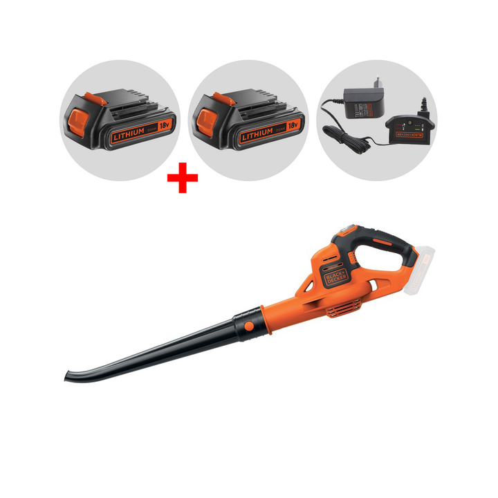 Black Decker GWC1820PC QW akkulehtipuhallin 18 V 2 Ah lisäakku