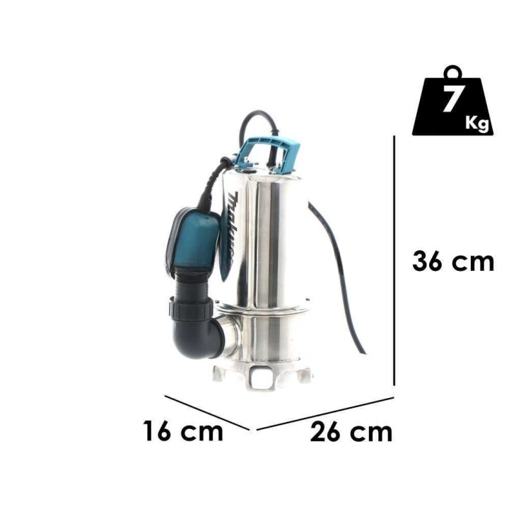Makita PF1110 uppopumppu likavedelle, 1 100 W, 15 000 l/h, 230–240 V
