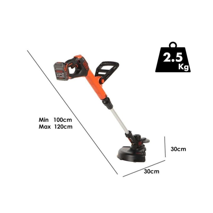 Black & Decker STC1820EPC-QW akku-ruohotrimmeri, 18 V, 2 Ah, 28 cm