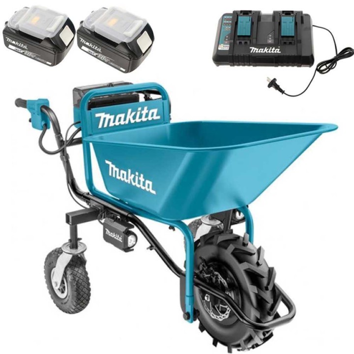 Makita DCU180 akkukäyttöinen kuljetuskottikärry 2 18 V 5 Ah 130 kg