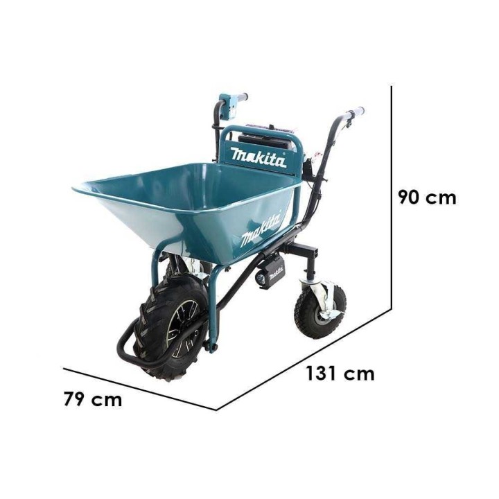 Makita DCU180 akkukäyttöinen kuljetuskottikärry, 2 × 18 V 5 Ah, 130 kg
