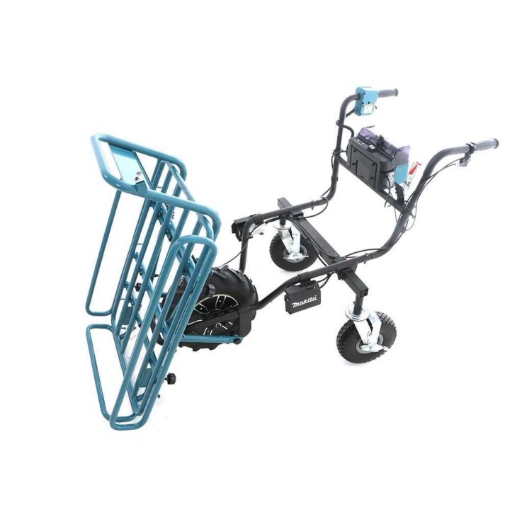 Makita DCU180 akkukäyttöinen moottorikottikärry, 2 × 18 V 5 Ah, 130 kg