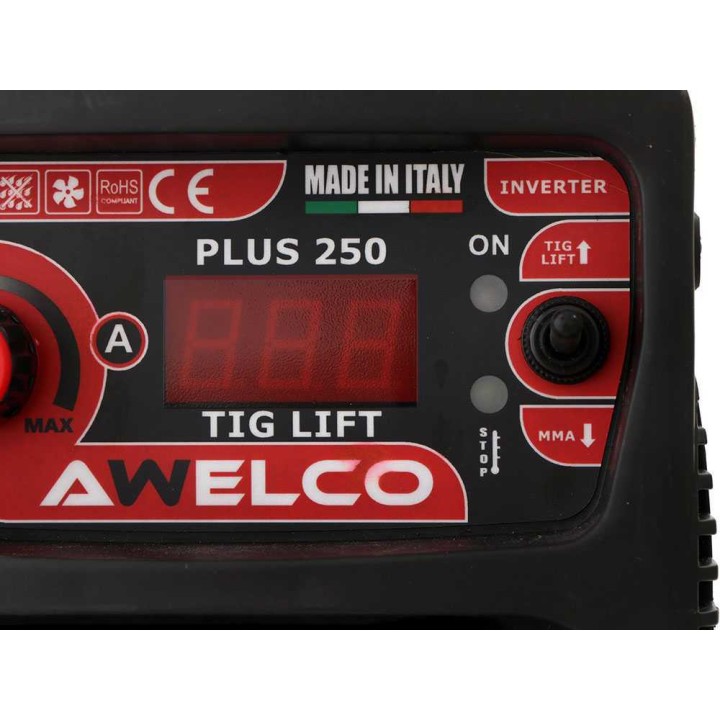 Awelco Plus 250 TIG LIFT -hitsauskone, TIG DC ja MMA, 15–220 A