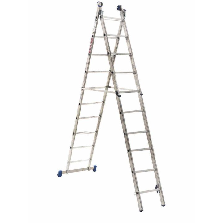 Marchetti Azzurra A2 A210 jatkettava alumiinitikas, 10 + 10 askelmaa, 5,30 m
