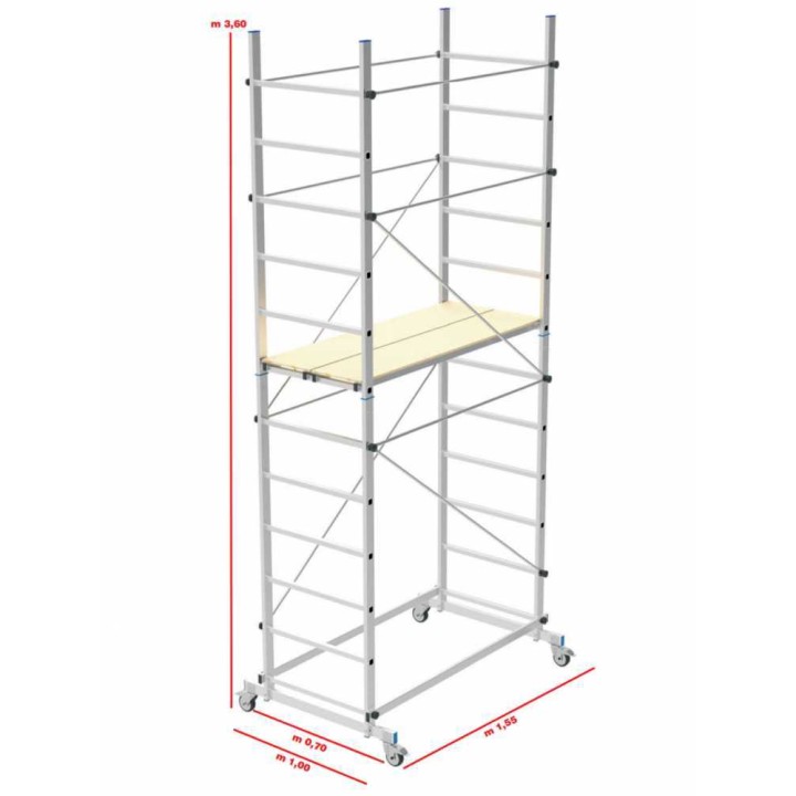 Marchetti Zeus alumiiniteline ulkotöihin, 360 cm, 150 kg