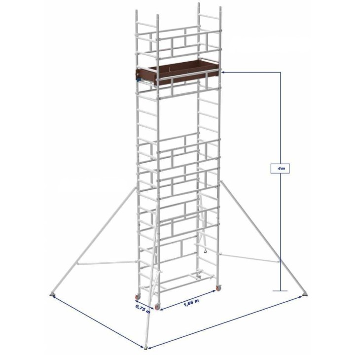 Marchetti SMART TOWER rakennusteline, alumiini, 75 × 166 cm, enintään 516 cm