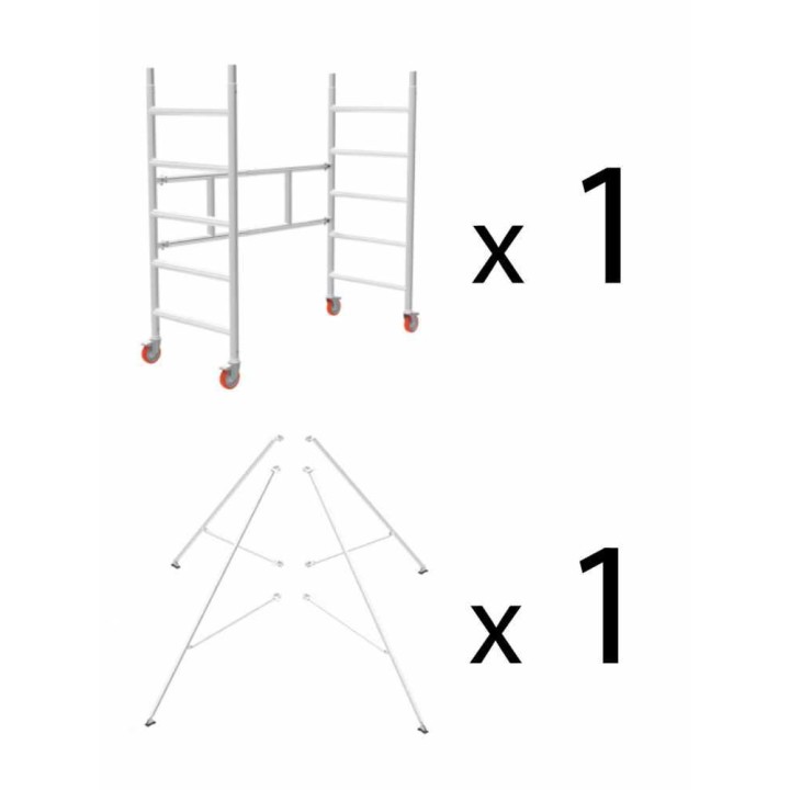 Marchetti SMART TOWER rakennusteline, alumiini, 75 × 166 cm, enintään 516 cm